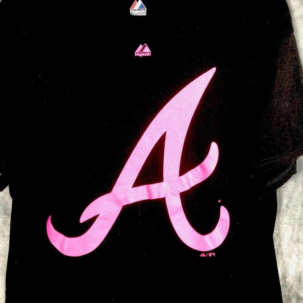 Majestic Atlanta Braves Superior Play Black T-Shirt Size Large - Picture 3 of 13